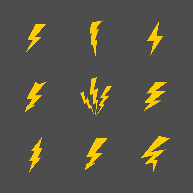 Lightning Elements Power Electrocity Signs - Illustration Logo design Download -  