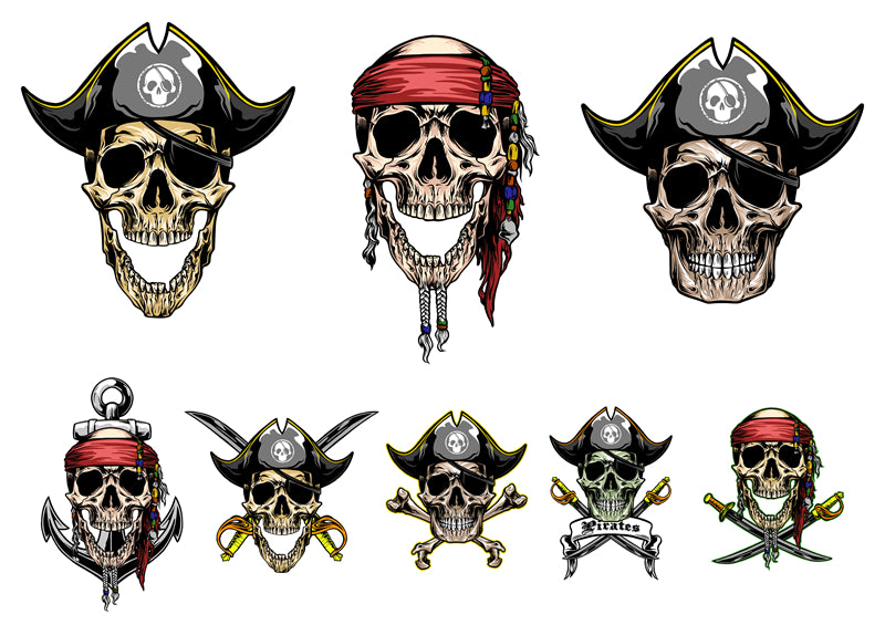 Maquettes de logos de pirates - Bateau viking - Logo vectoriel du fils des vikings