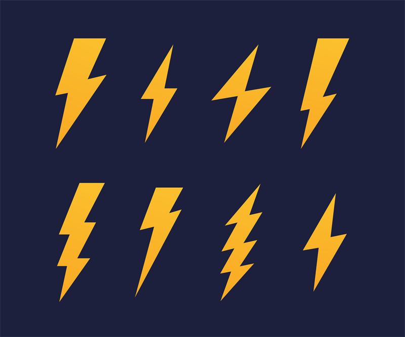 Lightning Elements Power Electrocity Signs - Illustration Logo design Download -  