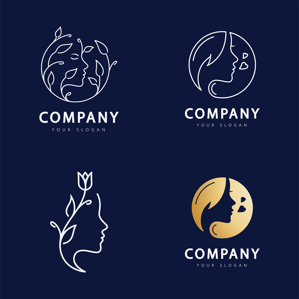 Woman Beauty Spa Organic logo badge design elements mockups