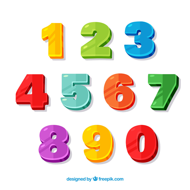 Handdraw Number Elements - Kid Numbers -Cartoon Numbers -Vetor 