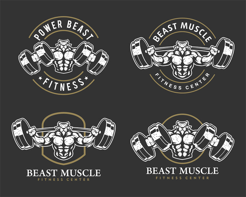 Muscle - GYM CLUB- FITNESS -HEALTHY BODY BUILDING -LOGO IMAGE VECTOR 