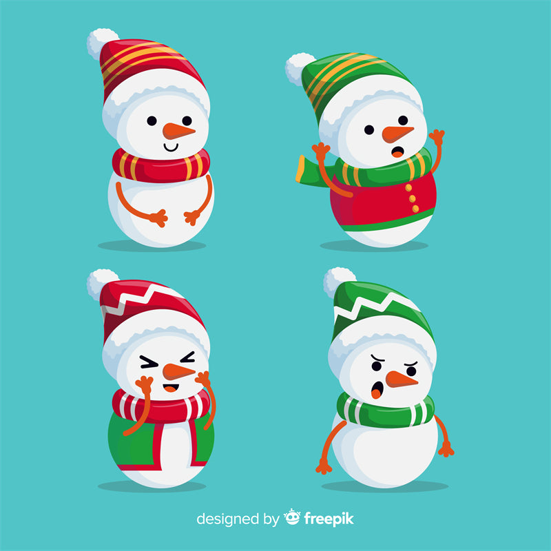 Bonhomme de neige d'hiver, saison de Noël, éléments dessinés à la main - Téléchargement gratuit au format PNG/PSD/JPG