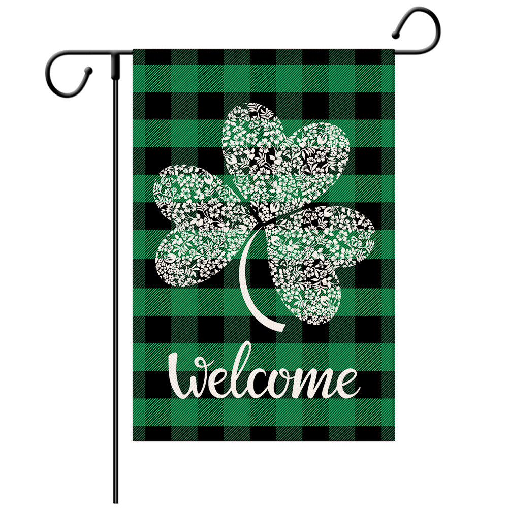 St Patrick's Day Welcome Flag -  Garden Flag - Yard Flag Designs - Illustration