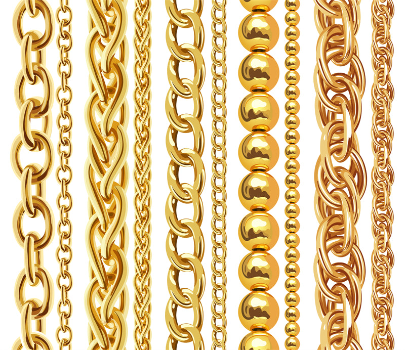 Gold Chain Illustration - Necklace - Vector Image Download   