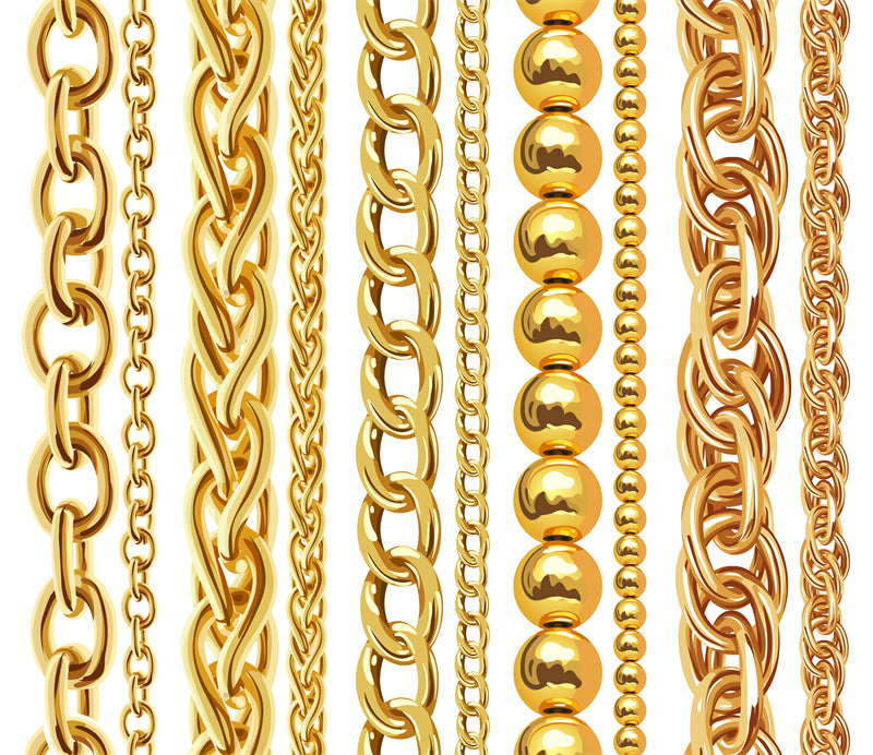 Gold Chain Illustration - Necklace - Vector Image Download