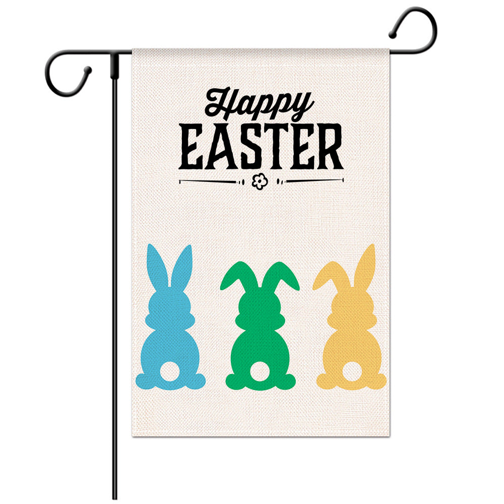 Easter Welcome Flag - Bunny Garden Flag - Yard Flag Designs - Illustration