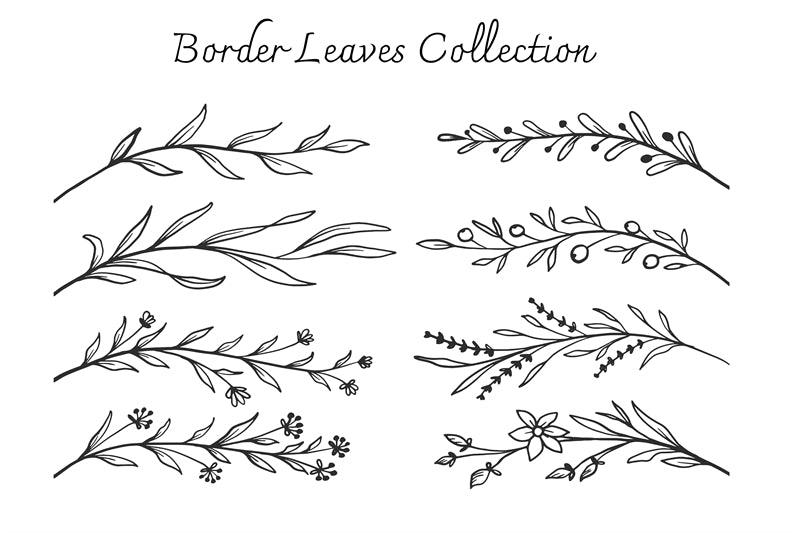 Branche et couronne dessinées à la main, téléchargement gratuit - Illustration Décor PNG/PSD/JPG