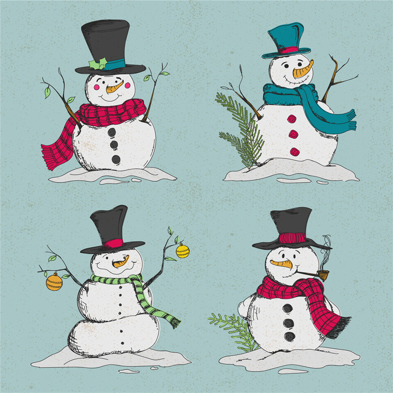 Bonhomme de neige d'hiver, saison de Noël, éléments dessinés à la main - Téléchargement gratuit au format PNG/PSD/JPG