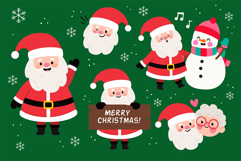 Éléments du Père Noël dessinés à la main - Vecteur - Illustration - Téléchargement gratuit - Dessin animé