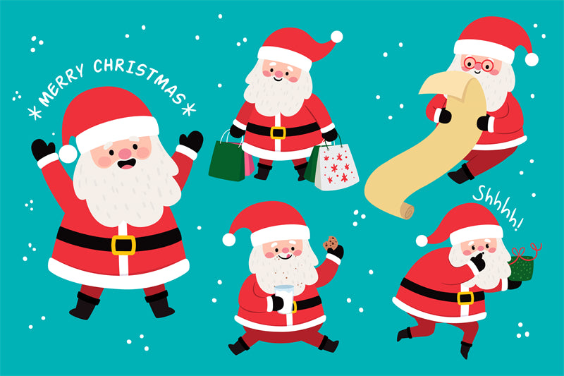 Éléments du Père Noël dessinés à la main - Vecteur - Illustration - Téléchargement gratuit - Dessin animé