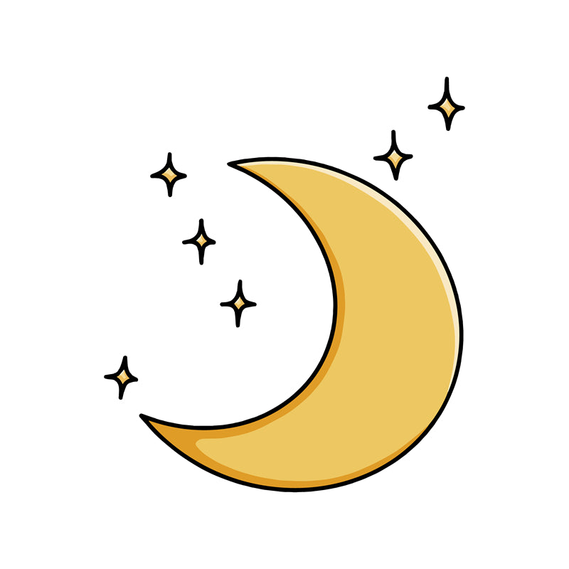 Éléments de dessin animé : Lune, clip, icône étoile au clair de lune, vecteur