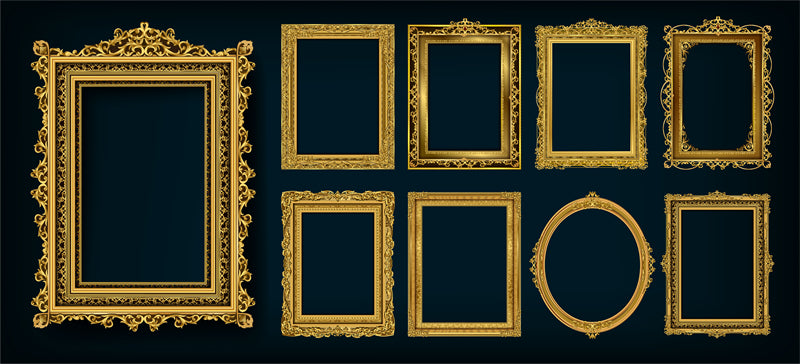Collection de cadres de luxe, bordures victoriennes vintage, motifs décoratifs à la main - Téléchargement gratuit en format Png/PSD/JPG