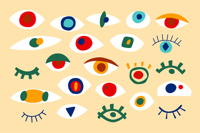 Handdraw Eye Ball Illustration - Vector -Logo Design -Flaming Eyes Balls   