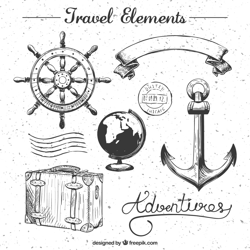 Rudder - Sailing -Steel Wheel Elements -Vector-image-jpg-eps- Logo Badge designs