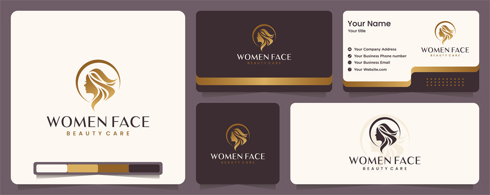 Woman Beauty Spa Organic logo badge design elements mockups