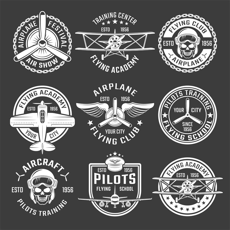 Airplane -logo mockups -badge -design IMAGE VECTOR 