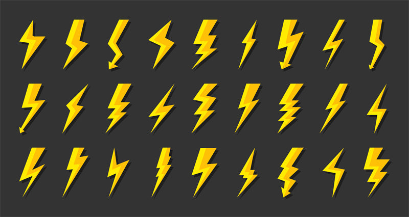 Lightning Elements Power Electrocity Signs - Illustration Logo design Download -  