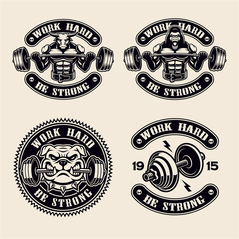Muscle - GYM CLUB- FITNESS -HEALTHY BODY BUILDING -LOGO IMAGE VECTOR 