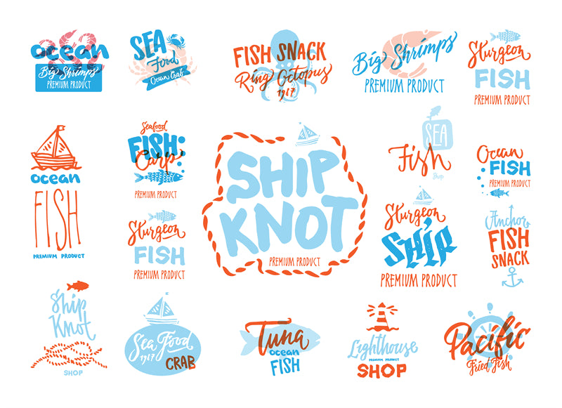 Illustration de fruits de mer à la main - Icône clip - Poisson, crevettes, crabe, huîtres - Éléments vectoriels EPS/AI/PSD PNG/JPG TÉLÉCHARGEMENT GRATUIT