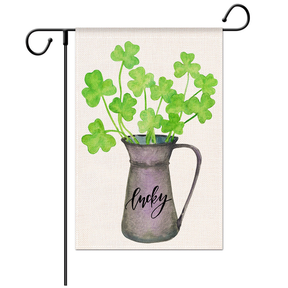 St Patrick's Day Welcome Flag -  Garden Flag - Yard Flag Designs - Illustration