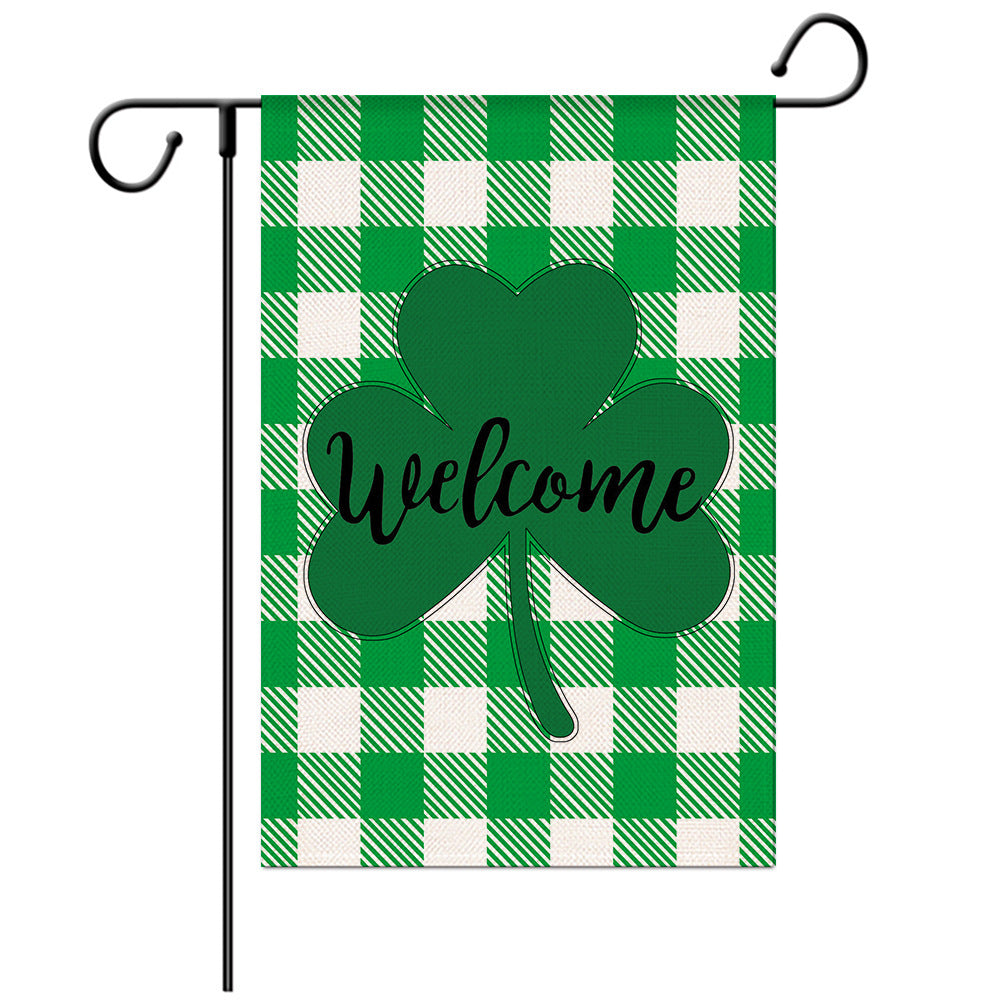 St Patrick's Day Welcome Flag -  Garden Flag - Yard Flag Designs - Illustration