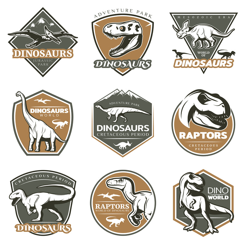 Éléments de logo Dinosaures - Maquettes, badges et icônes gratuits