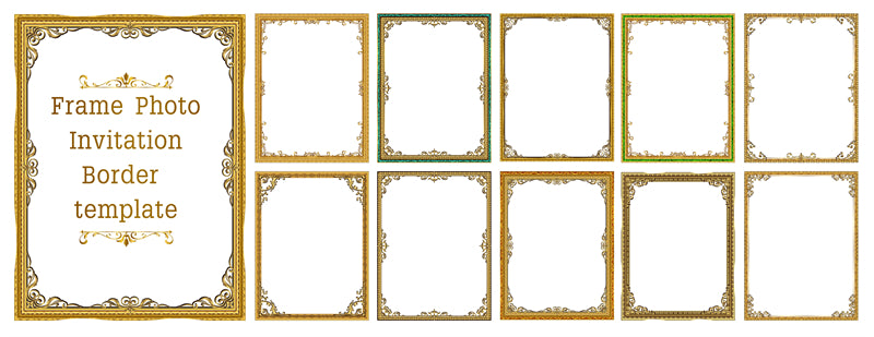 Collection de cadres de luxe, bordures victoriennes vintage, motifs décoratifs à la main - Téléchargement gratuit en format Png/PSD/JPG