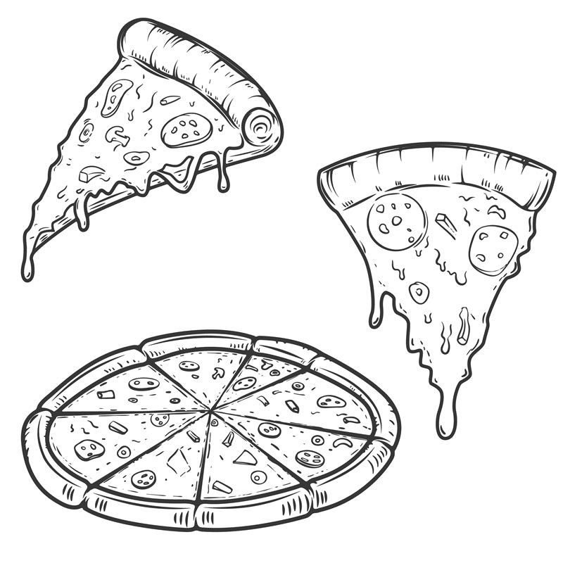 Illustration de pizza dessinée à la main - Icône de clip - Croquis de pizza - Éléments vectoriels EPS/AI/PSD PNG/JPG TÉLÉCHARGEMENT GRATUIT