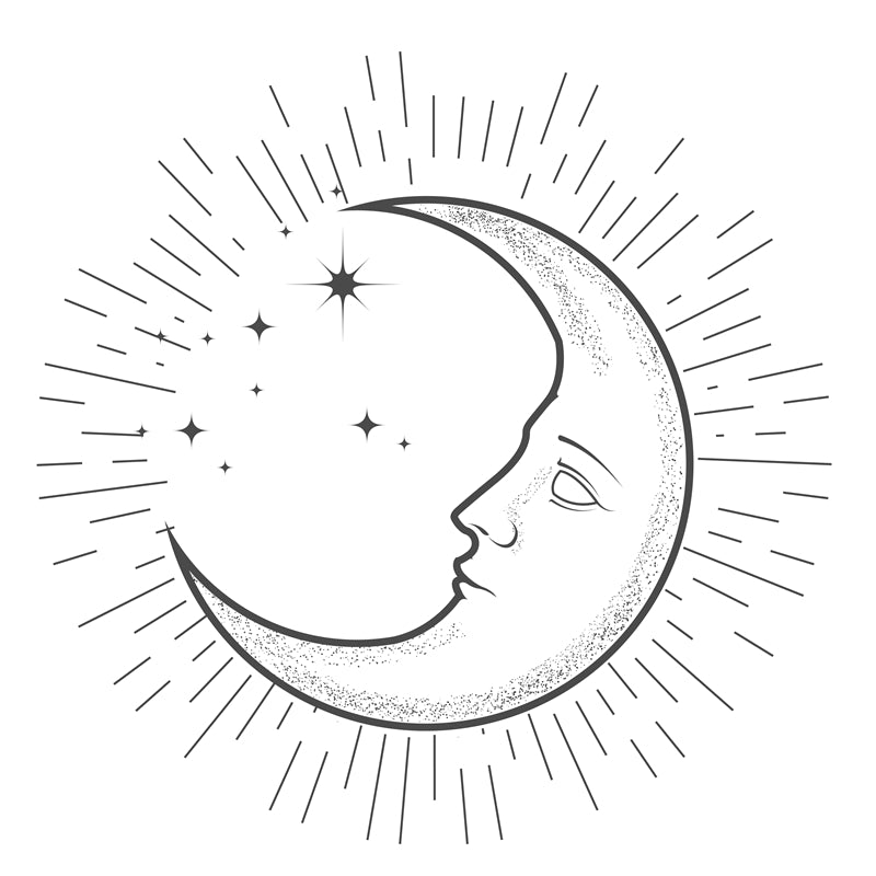 Collection Vintage Moon Set - Icônes - Éléments - Vecteur - Clair de lune