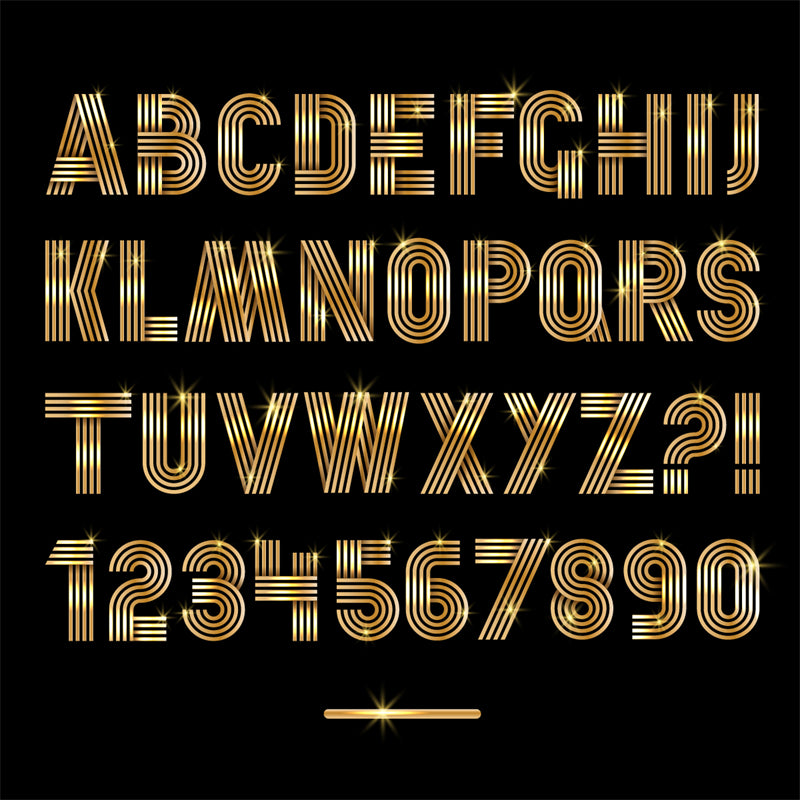 Gold ABC - Golden Font - Alphabet Design 