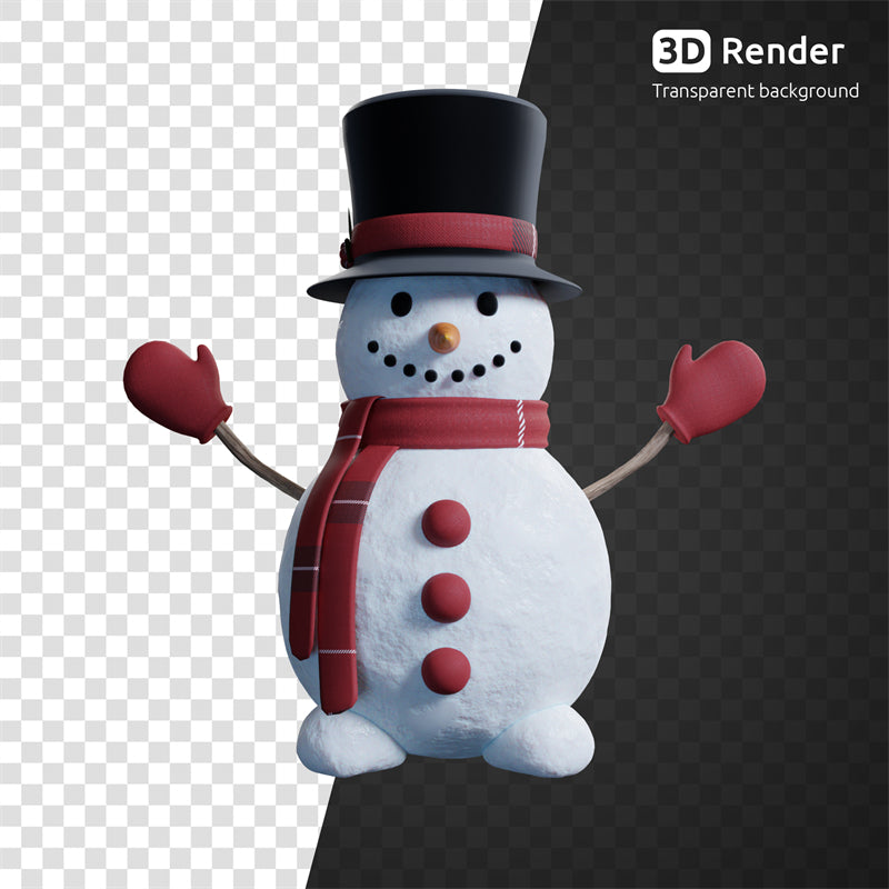 Bonhomme de neige d'hiver, saison de Noël, éléments dessinés à la main - Téléchargement gratuit au format PNG/PSD/JPG