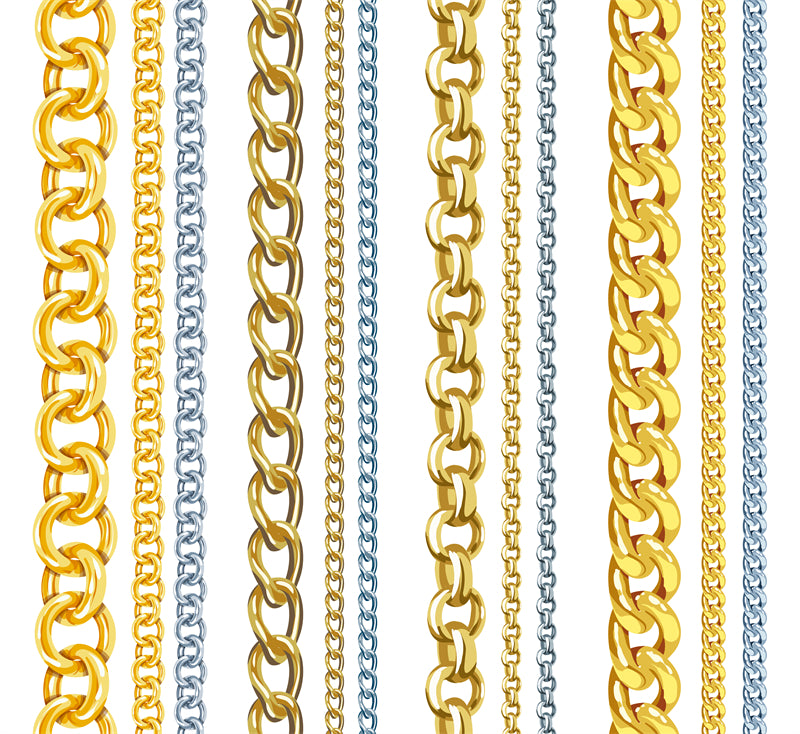 Gold Chain Illustration - Necklace - Vector Image Download   
