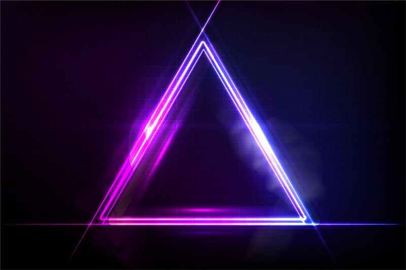 Neon Triangle background Design - Graphic Poster template Billboard background - Geometric wallpaper Png/PSD/JPG/ Free Download