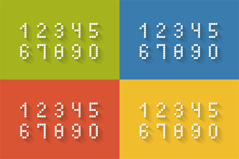 Handdraw Number Elements - Kid Numbers -Cartoon Numbers -Vetor 