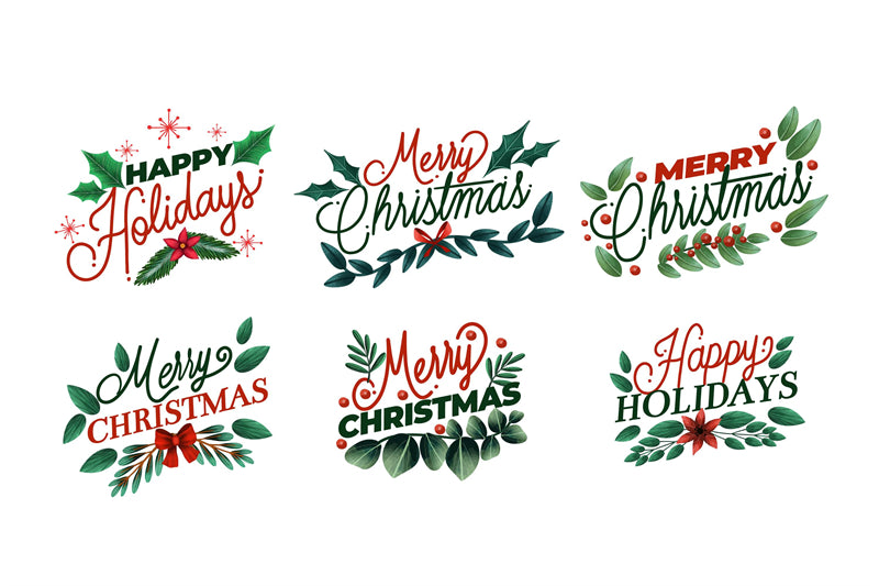 Handwriting Merry Christmas Title Logo Badge Decoration - DIY Elements - Logo Flag Business Advertising-Png