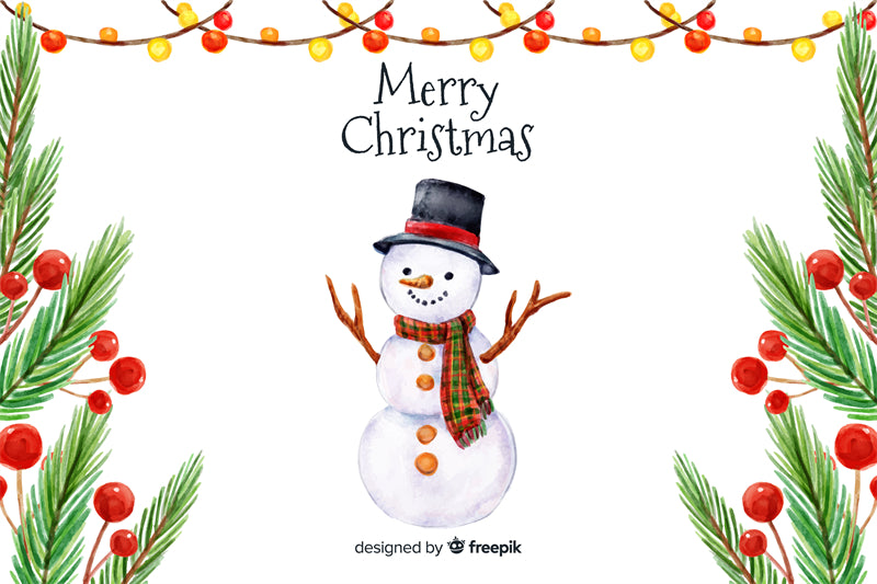 Bonhomme de neige d'hiver, saison de Noël, fond dessiné à la main - Téléchargement gratuit au format PNG/PSD/JPG