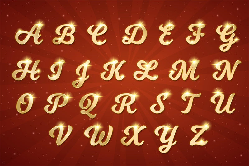 Gold ABC - Golden Font - Alphabet Design 