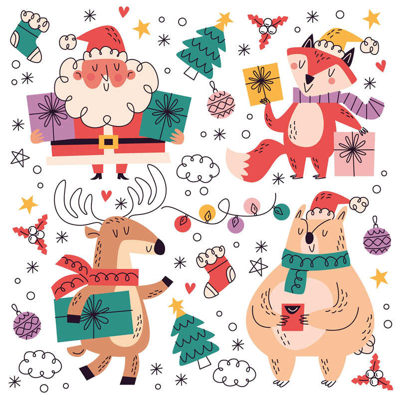 Éléments du Père Noël dessinés à la main - Vecteur - Illustration - Téléchargement gratuit - Dessin animé