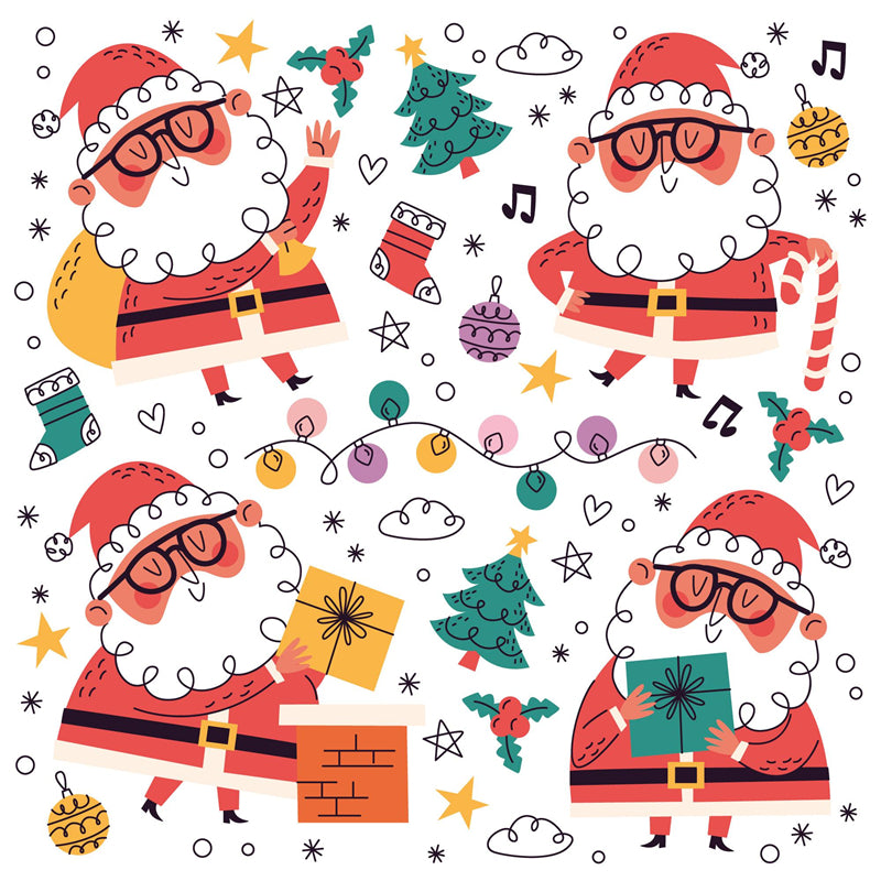 Éléments du Père Noël dessinés à la main - Vecteur - Illustration - Téléchargement gratuit - Dessin animé