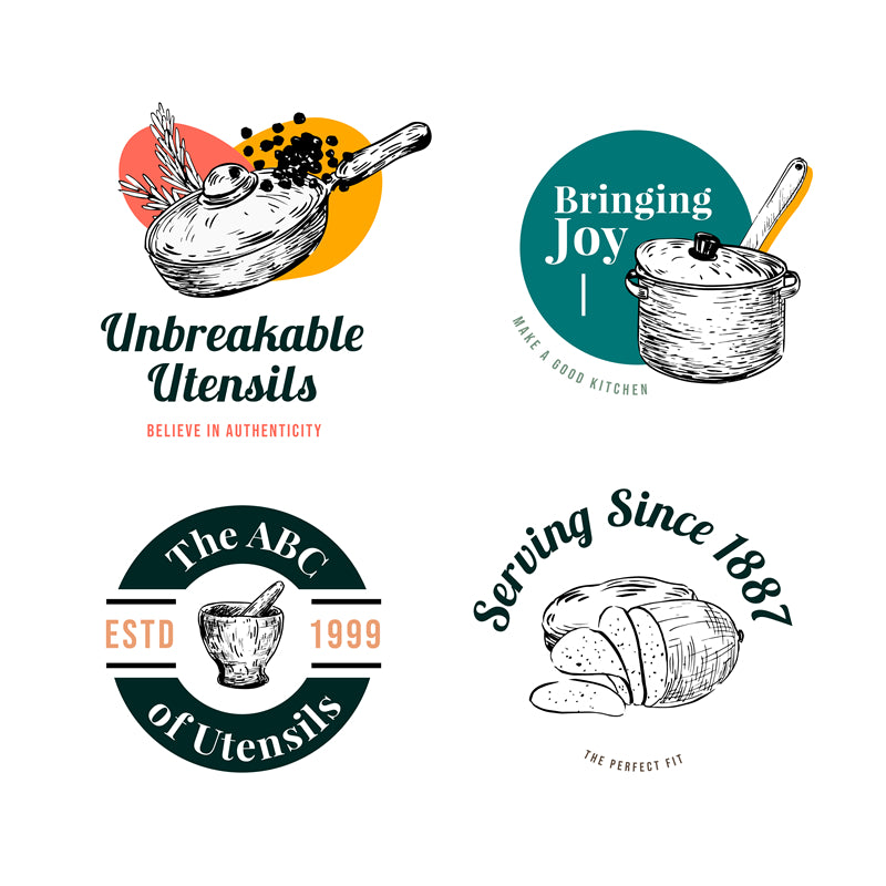 cooking -kitchen -elements -designs -logo mockups -chef 