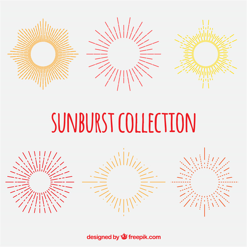 Handdraw Sun burst line elements - Clip - Icon -