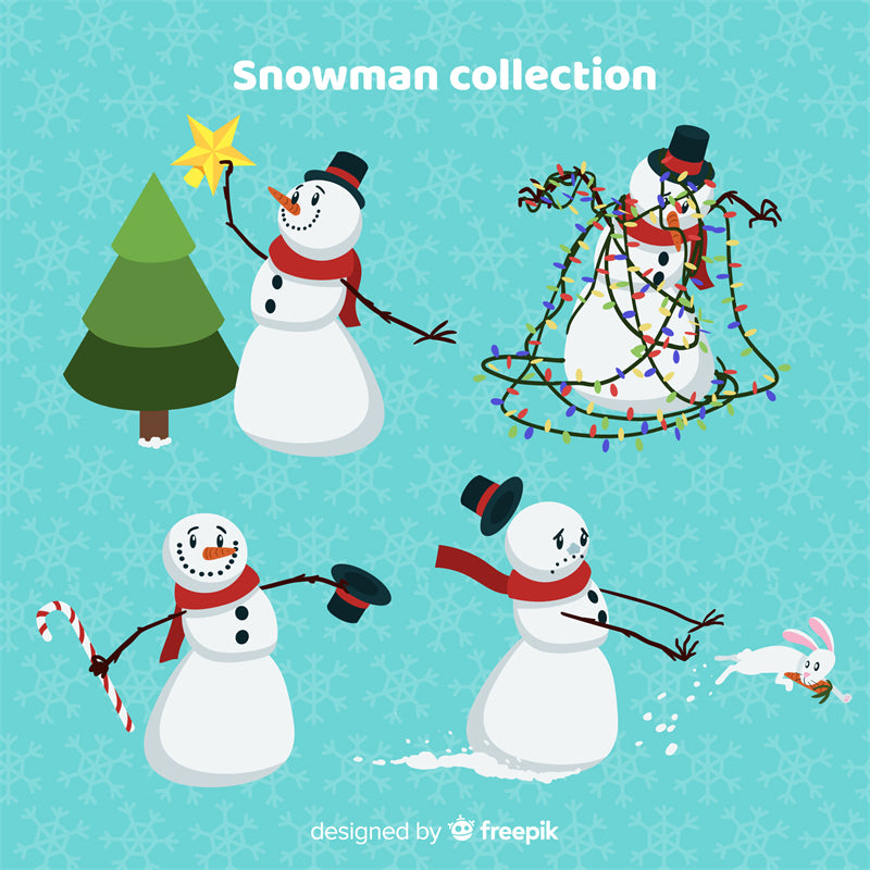 Bonhomme de neige d'hiver, saison de Noël, éléments dessinés à la main - Téléchargement gratuit au format PNG/PSD/JPG