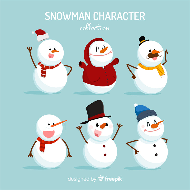 Bonhomme de neige d'hiver, saison de Noël, éléments dessinés à la main - Téléchargement gratuit au format PNG/PSD/JPG