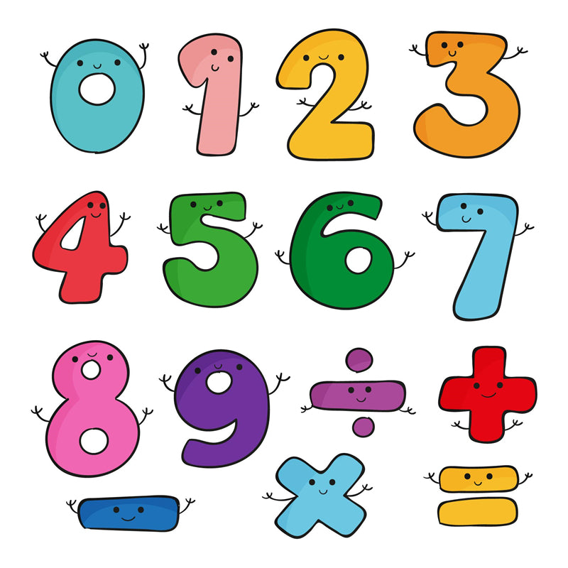 Handdraw Number Elements - Kid Numbers -Cartoon Numbers -Vetor 