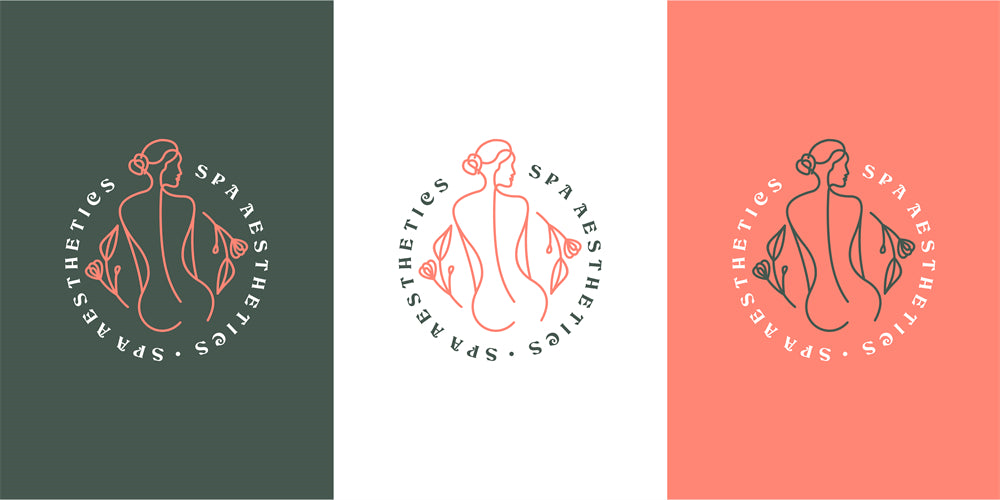 Woman Beauty Spa Organic logo badge design elements mockups