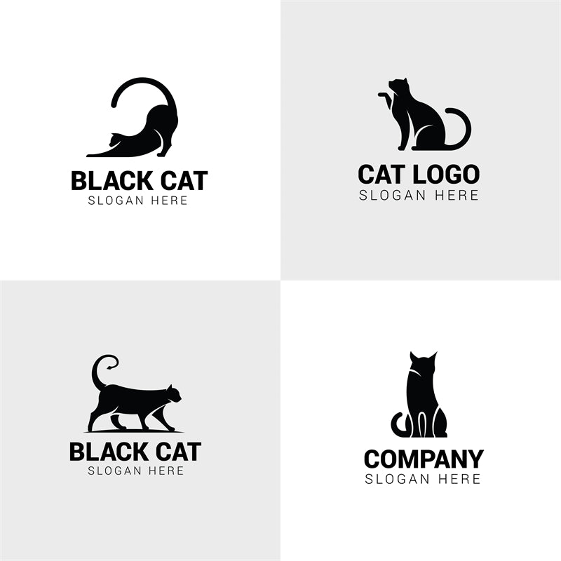 Conception de logo vectoriel d'élément de chat gratuite