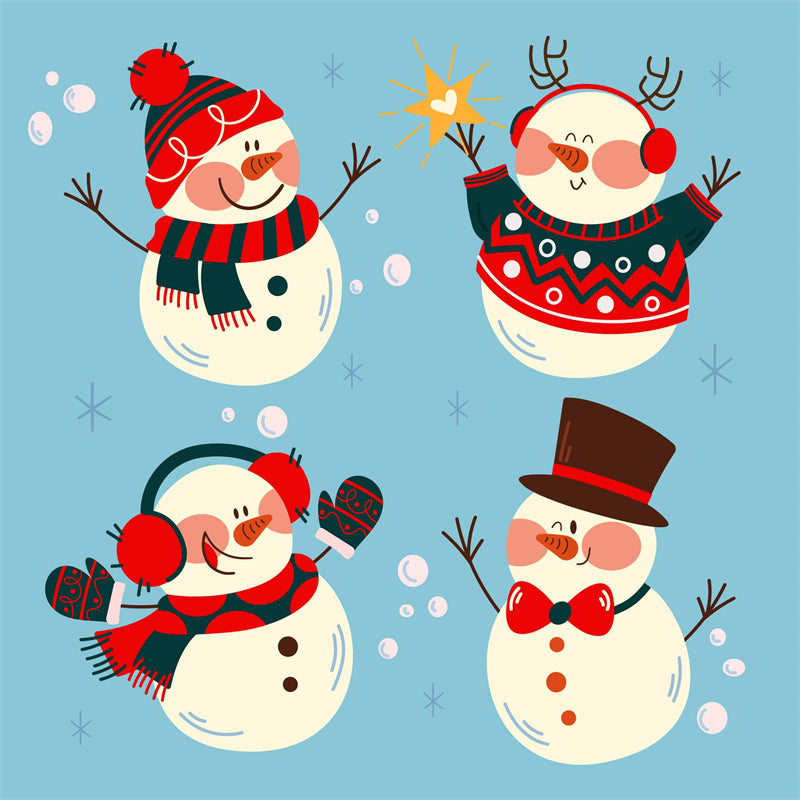 Bonhomme de neige d'hiver, saison de Noël, éléments dessinés à la main - Téléchargement gratuit au format PNG/PSD/JPG