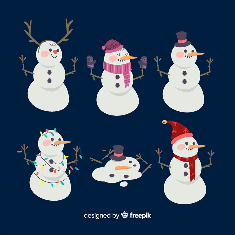 Bonhomme de neige d'hiver, saison de Noël, éléments dessinés à la main - Téléchargement gratuit au format PNG/PSD/JPG