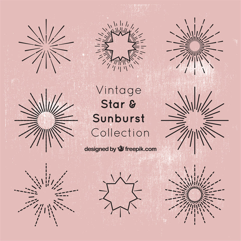 Handdraw Sun burst line elements - Clip - Icon -
